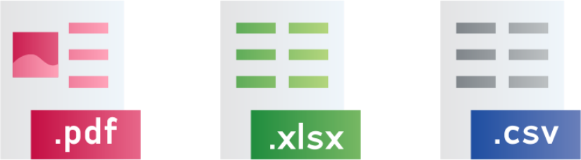 pdf,xlsx,csvのアイコンの画像