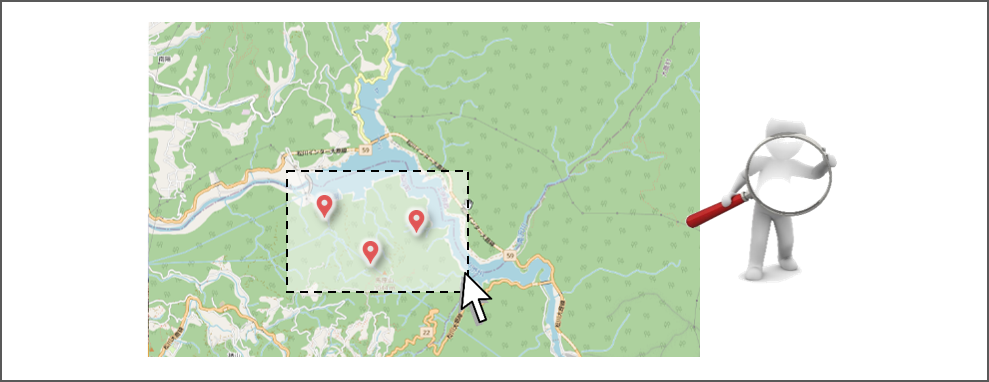 特長１．地図から検索できる