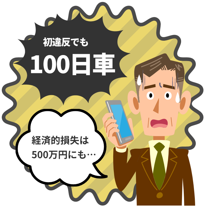 初違反でも100日車、経済的損失は500万円にも